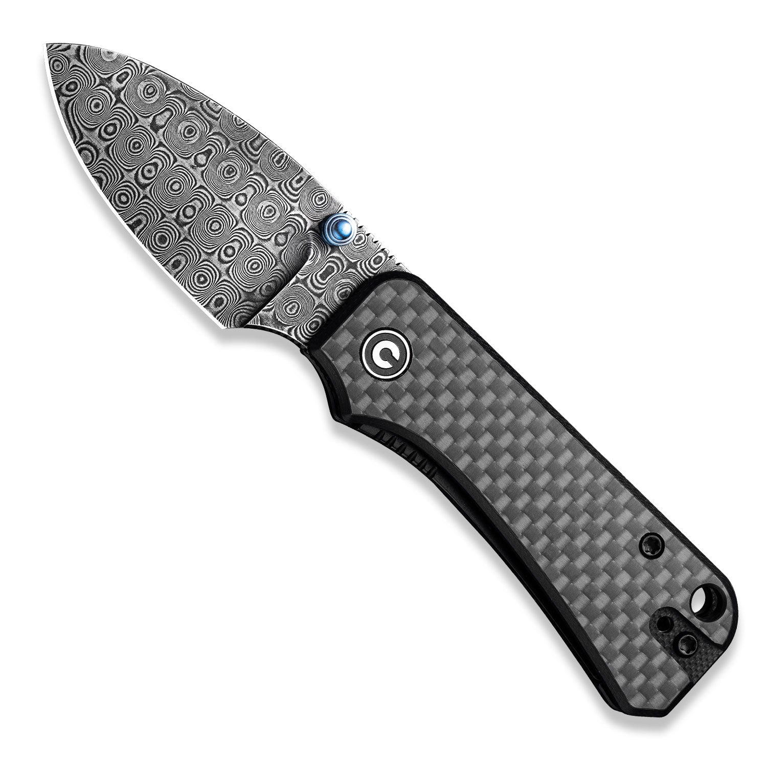 Baby Banter Pocket Knife - Carbon Fiber - Damascus