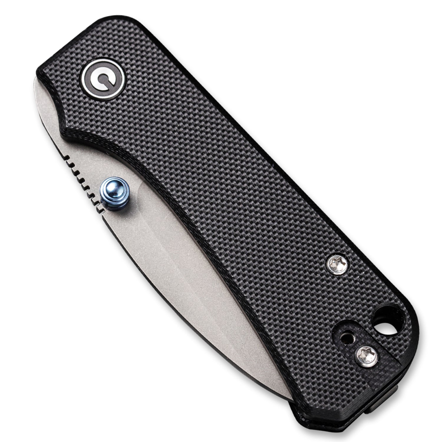 Baby Banter Pocket Knife - Black G10 - Gray Stonewash Nitro V - front closed