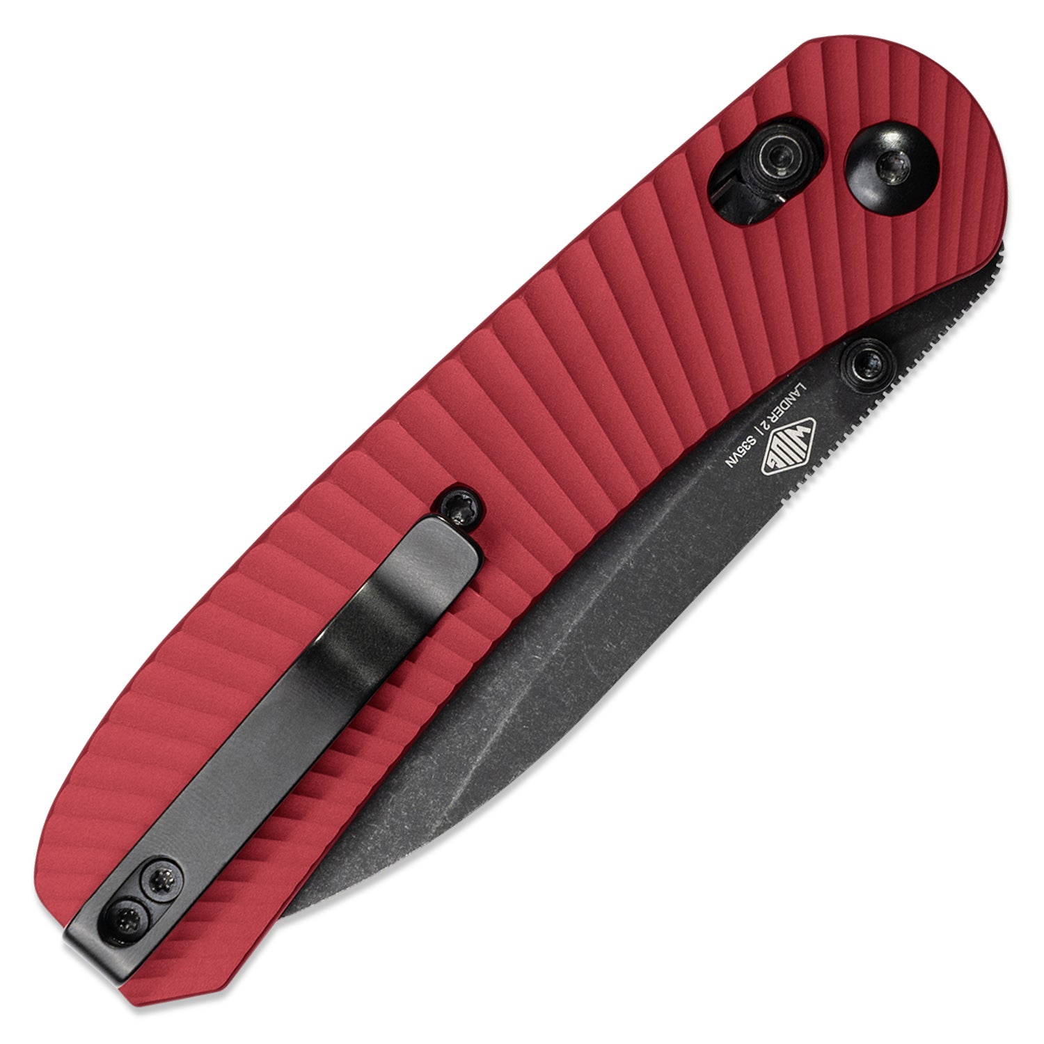 Lander 2 Knife Scales - Aluminum Solar Flare - Red