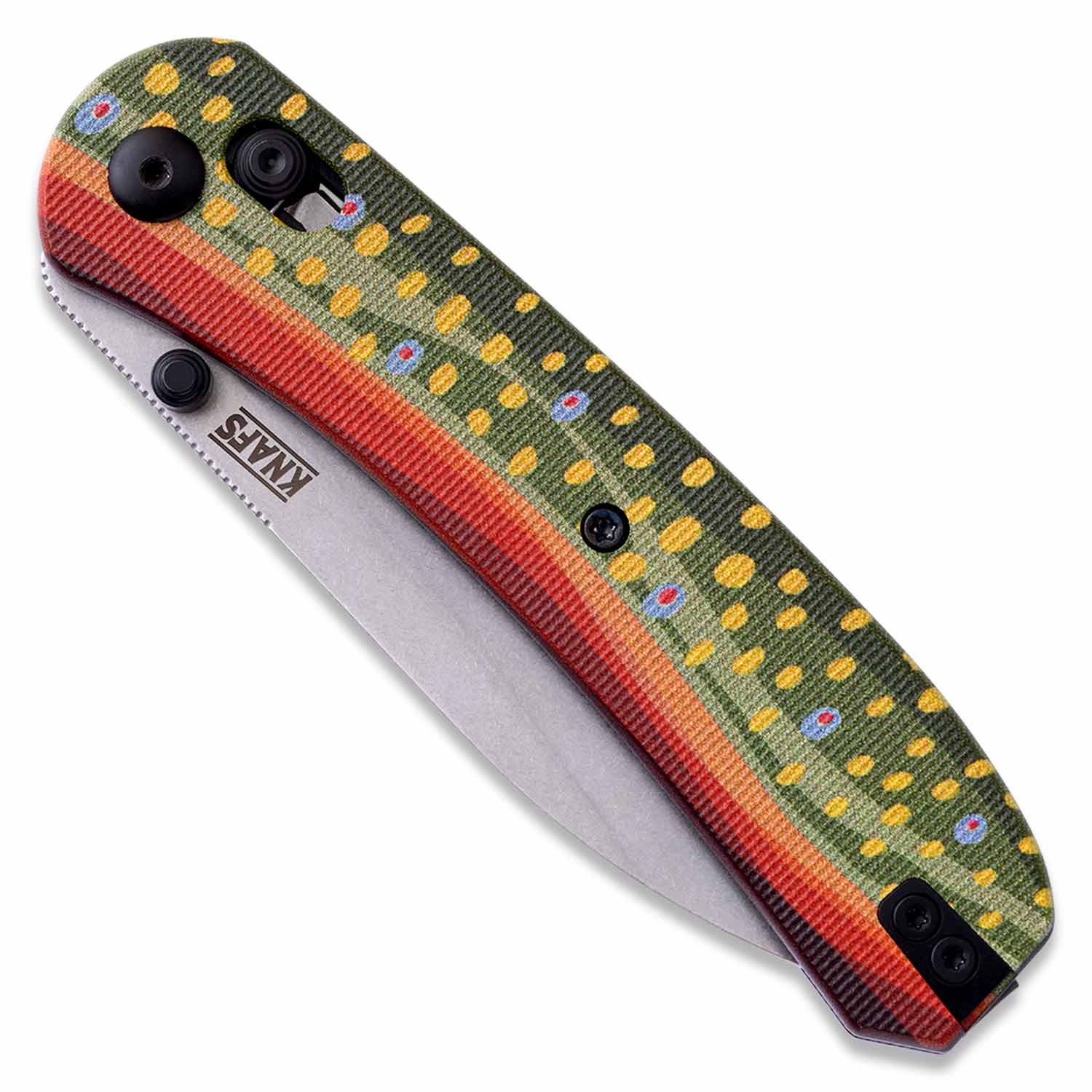 Lander 2 Knife Scales - Brook Trout G10 - on knife closed knife not included