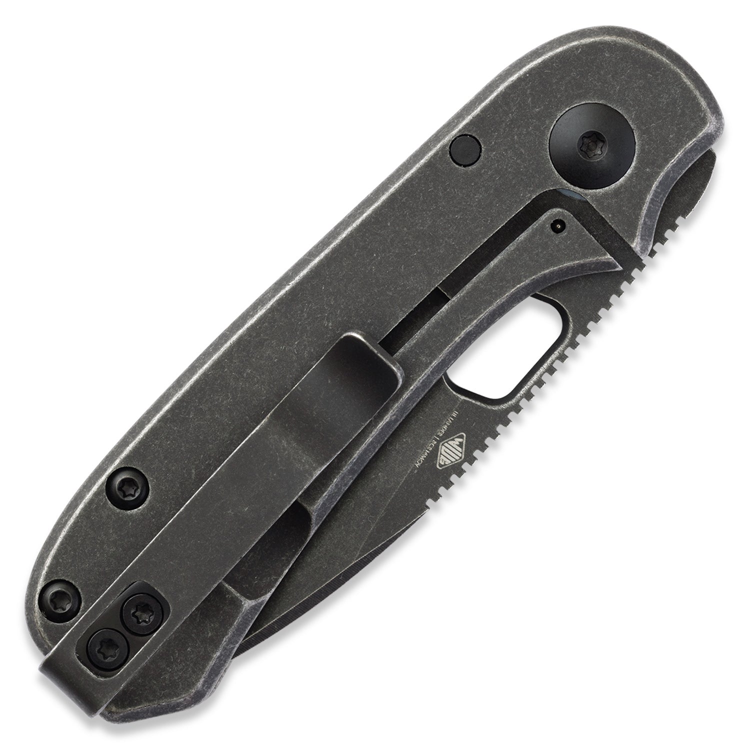 KNAFS-00325-Lander 5 Small EDC Pocket Knife Black Stonewash closed back