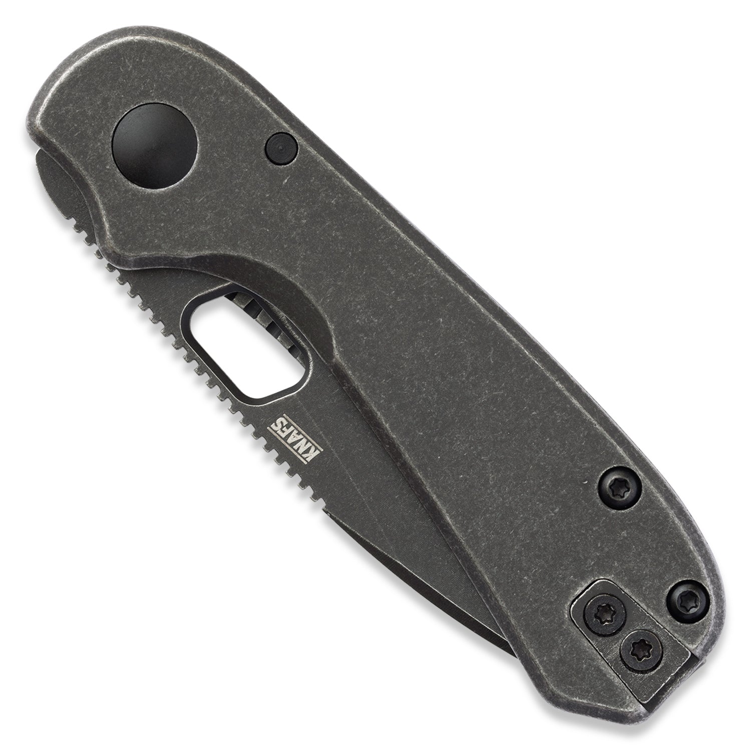 KNAFS-00325-Lander 5 Small EDC Pocket Knife Black Stonewash front closed