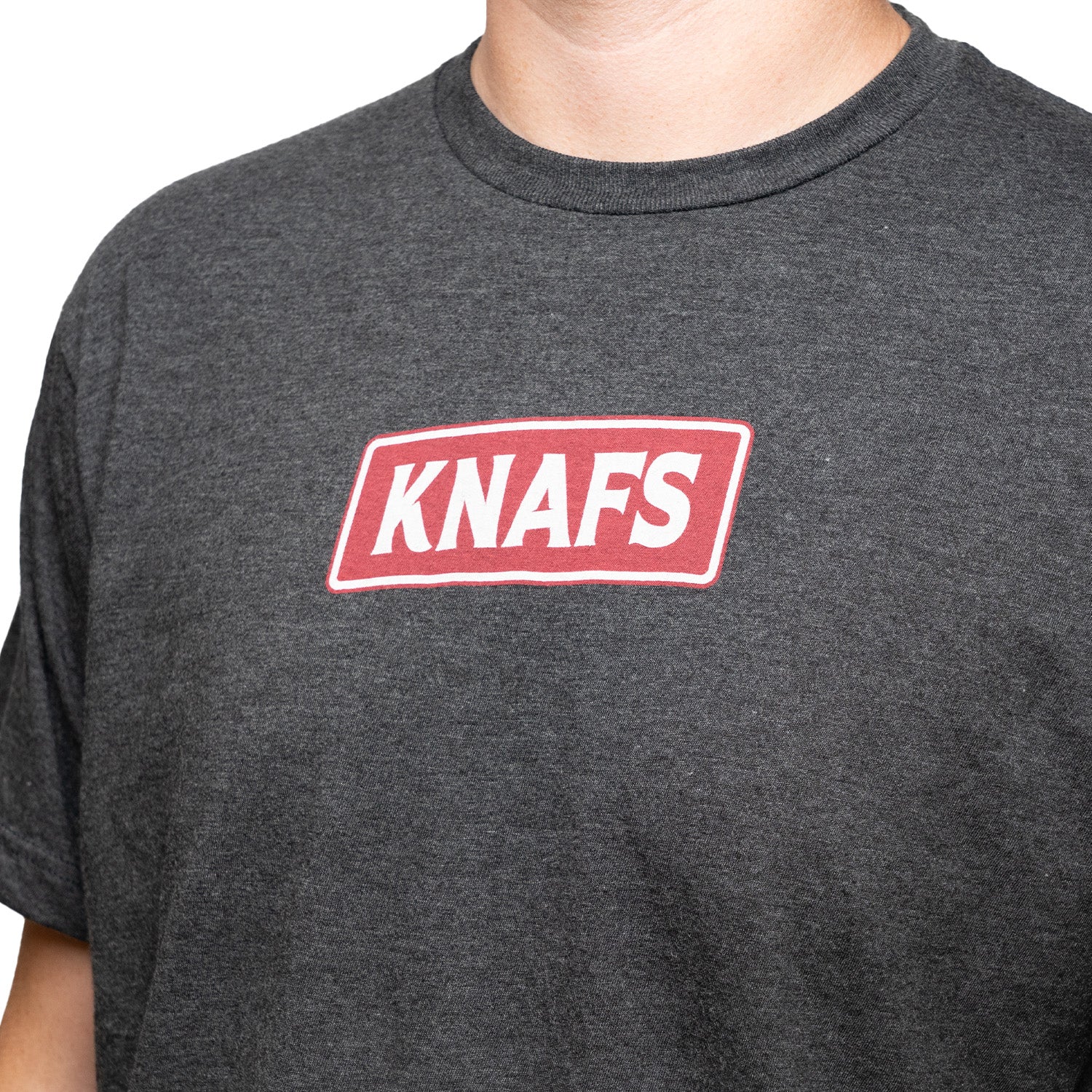 Knafs Red Bar Stamp Logo - T-shirt - Gray
