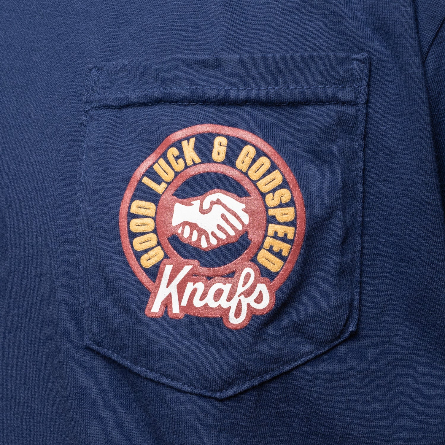 Knafs Pocket T-Shirt - Good Luck & Godspeed - Navy