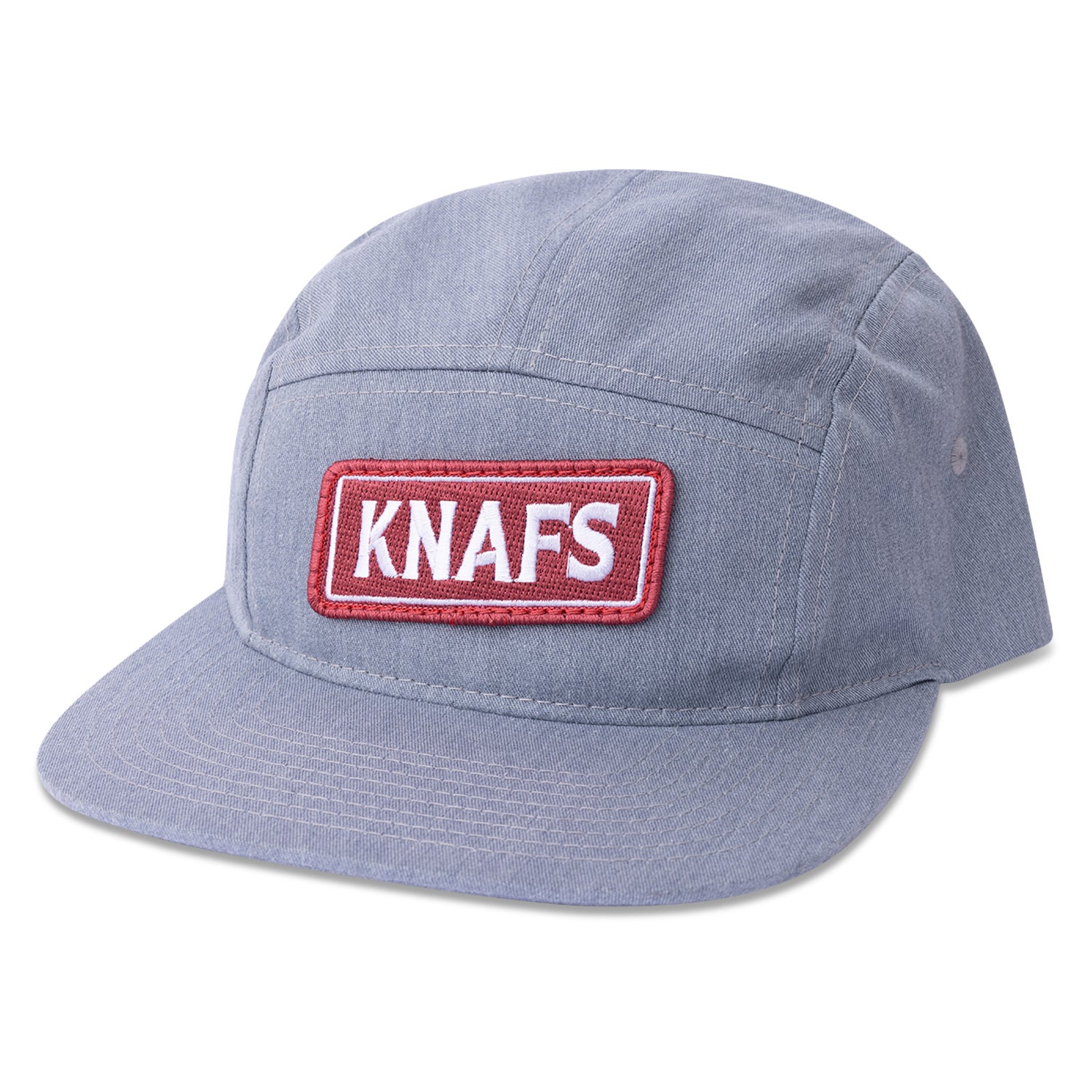 Knafs Gray Oil Can Hat 5 Panel - front angled