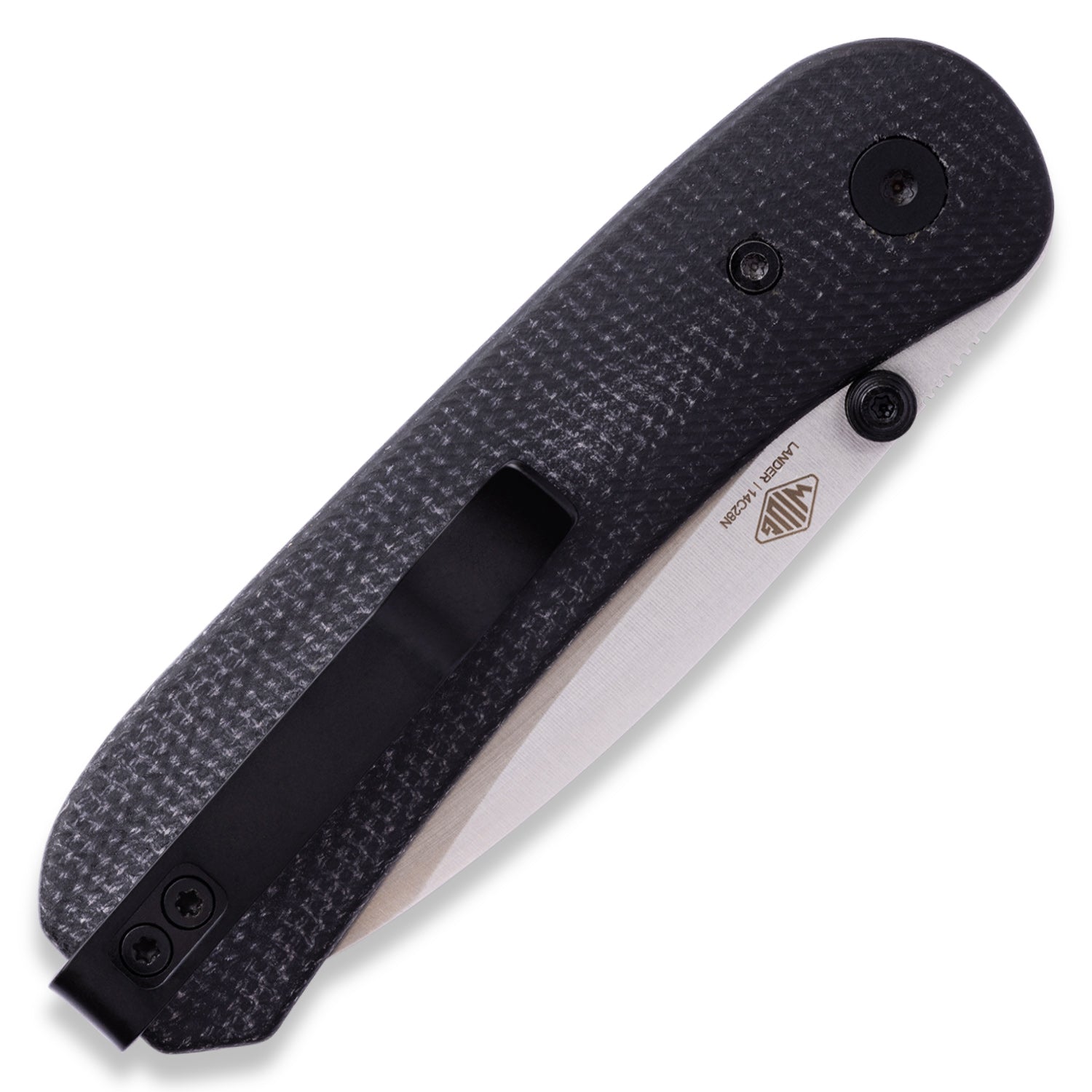 KNAFS-00532-Lander 1 Black Micarta Contoured Micarta back closed