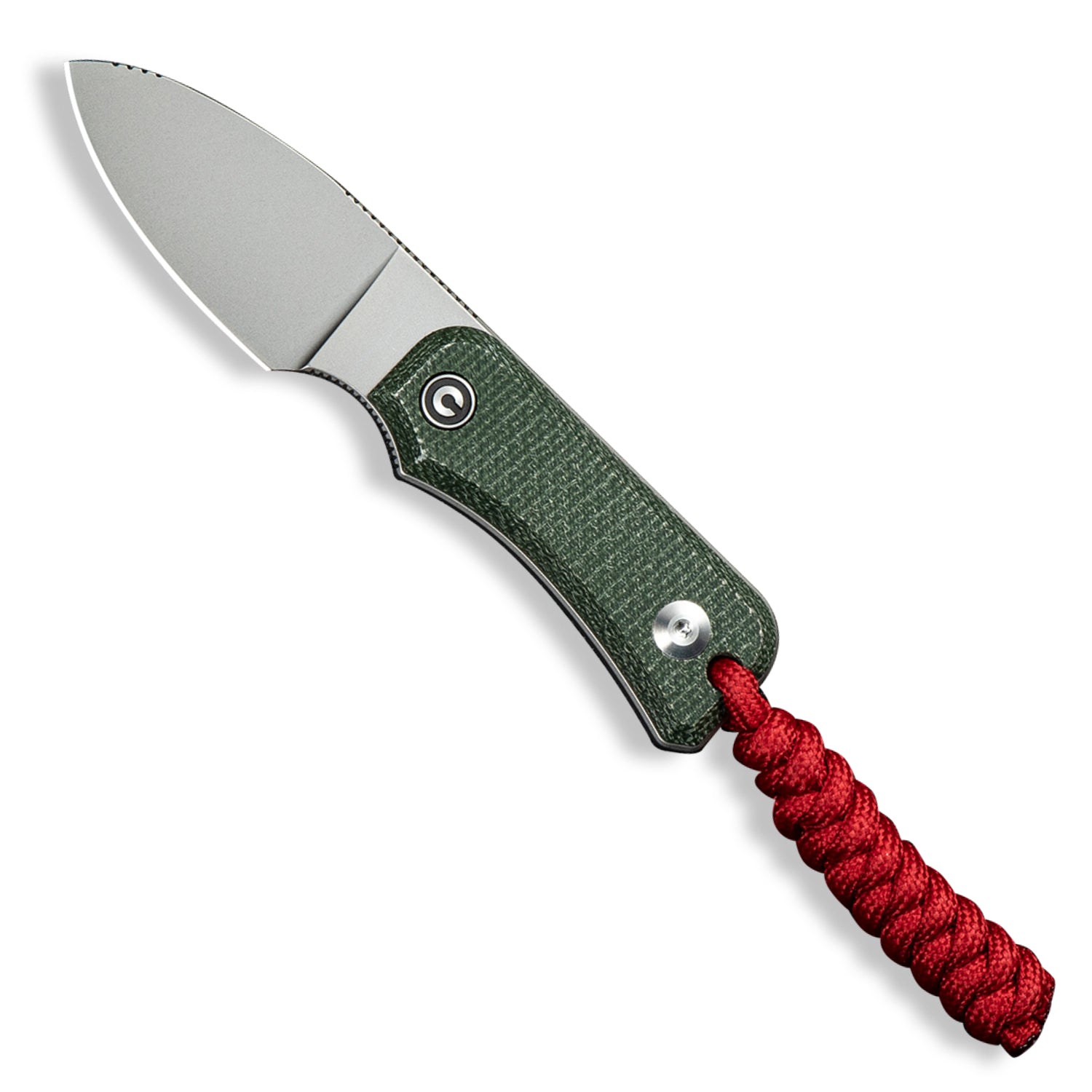 CIVIVI Baby Banter Fixed Blade Knife - Green Micarta - Product On White - Front