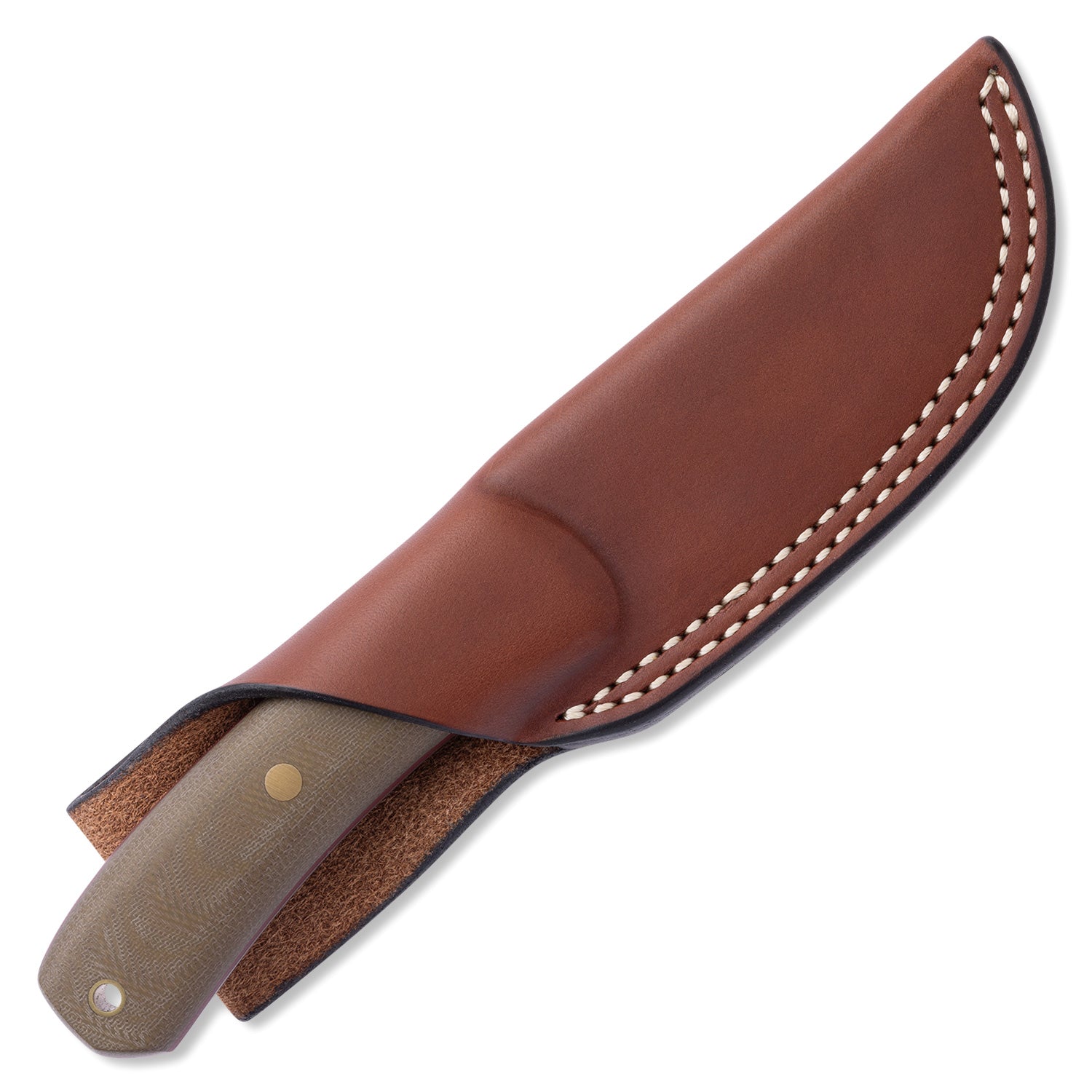 KNAFS-00553 Knafs Large Lulu Leather Sheath-front with knife