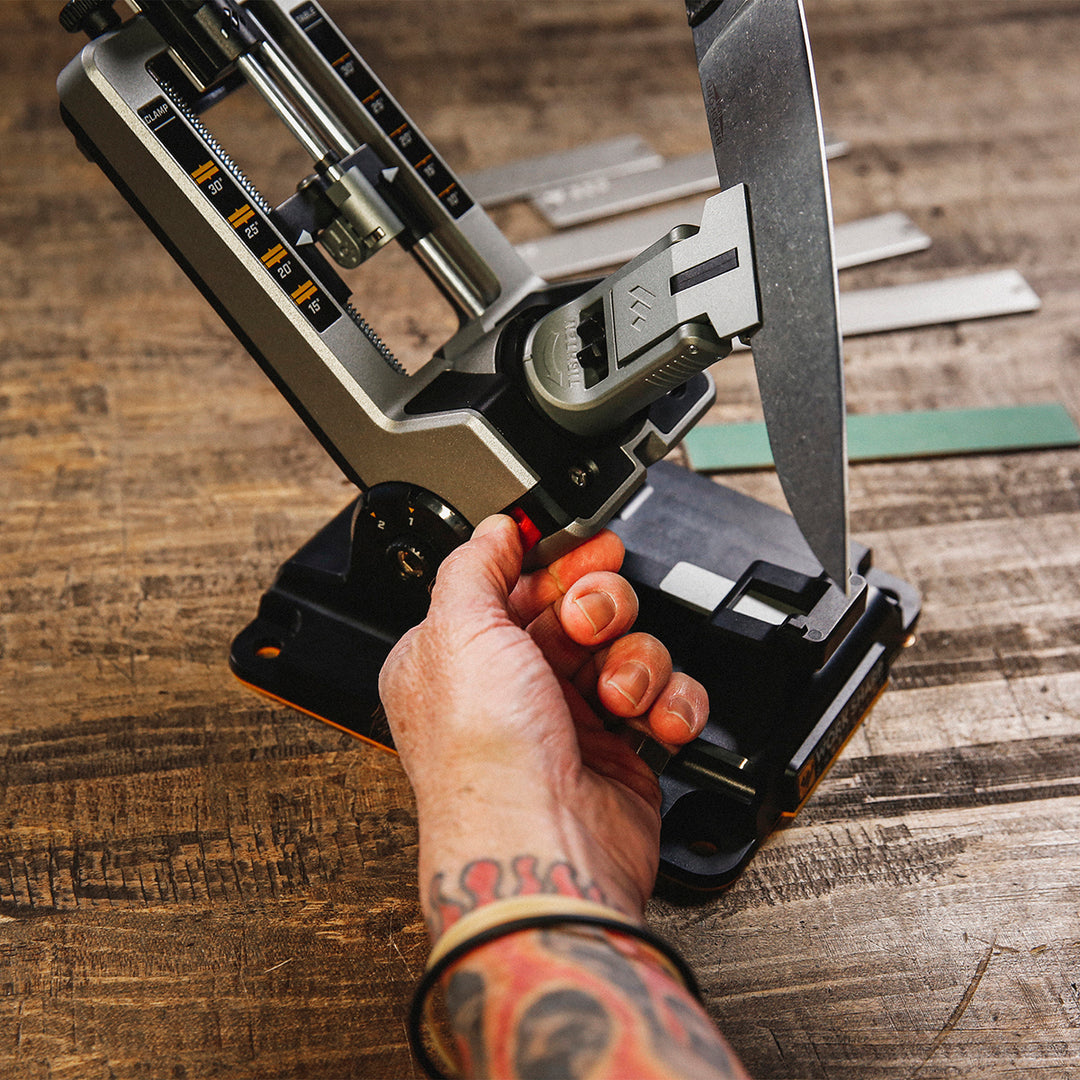 Work Sharp - Professional Precision Adjust Knife Sharpener - lifestyle in use