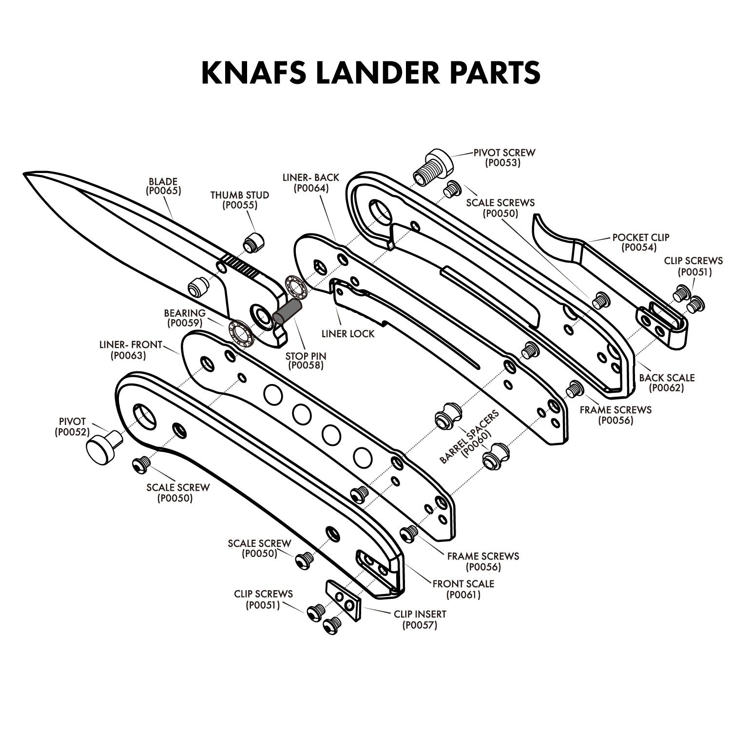 Lander 1 Pocket Knife Rebuild Kit - Black – Knafs