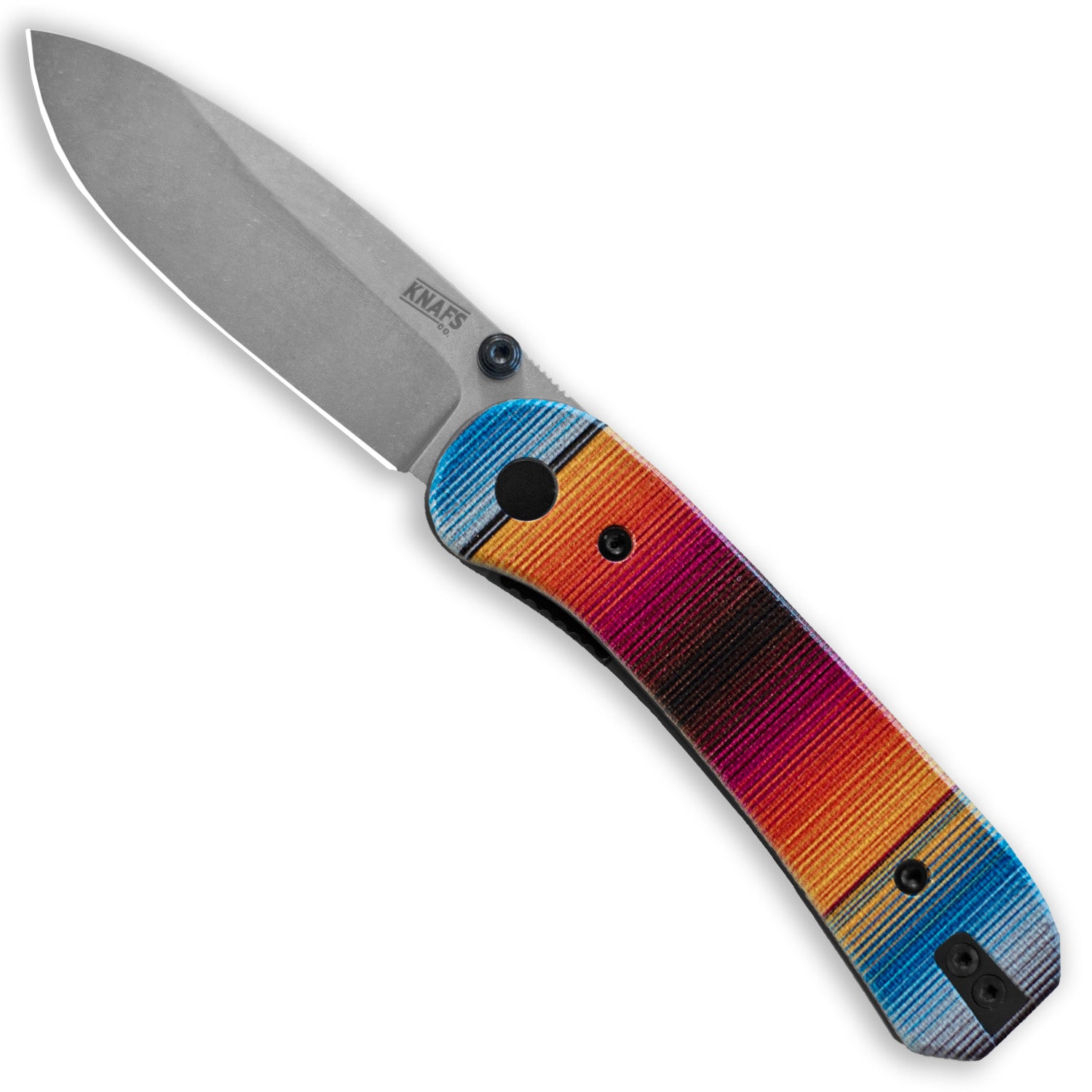 Lander 1 Knife Scales - Mexican Blanket G10 - Front Open with the Front Scale