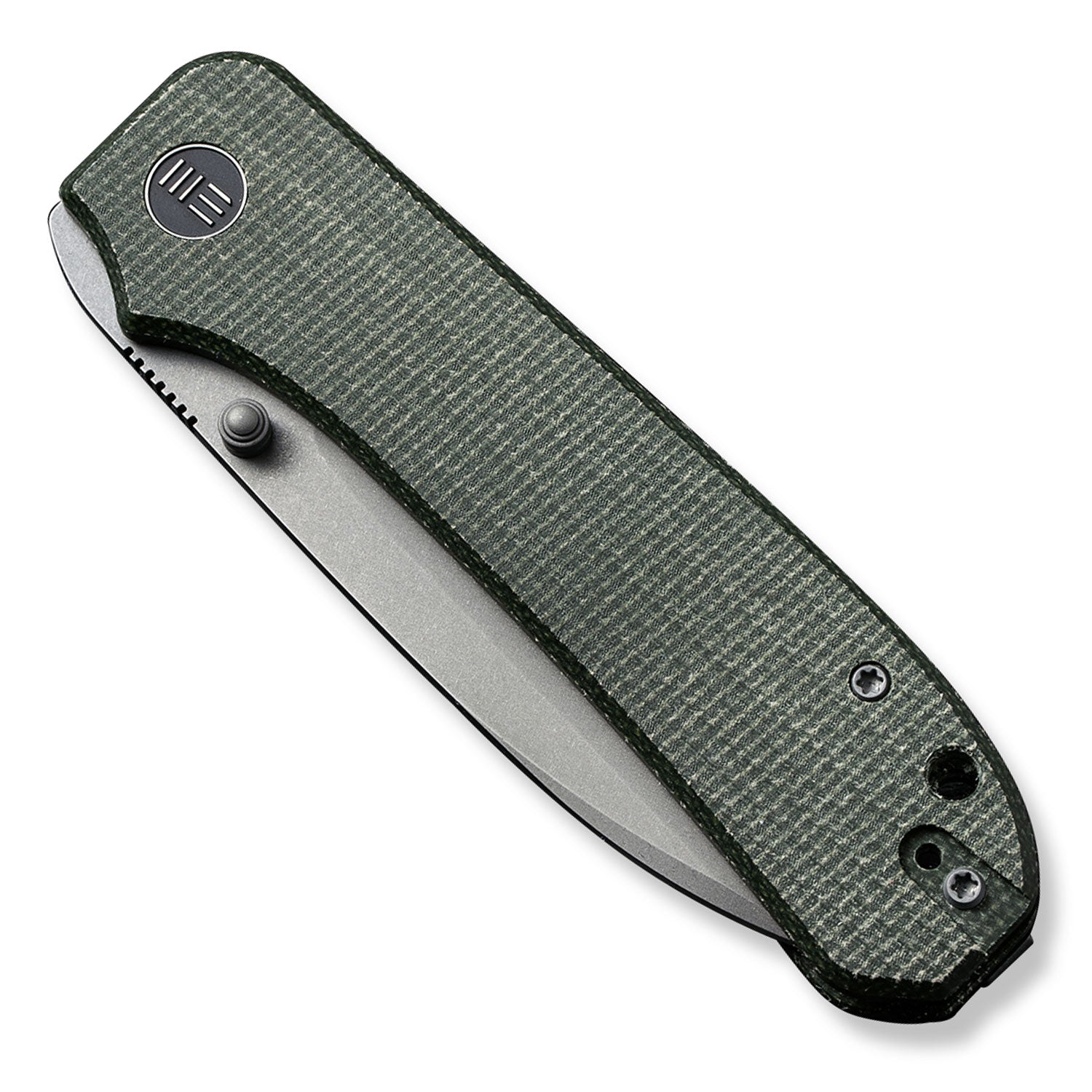 Big Banter Pocket Knife - Green Micarta - 20 CV - Front Close