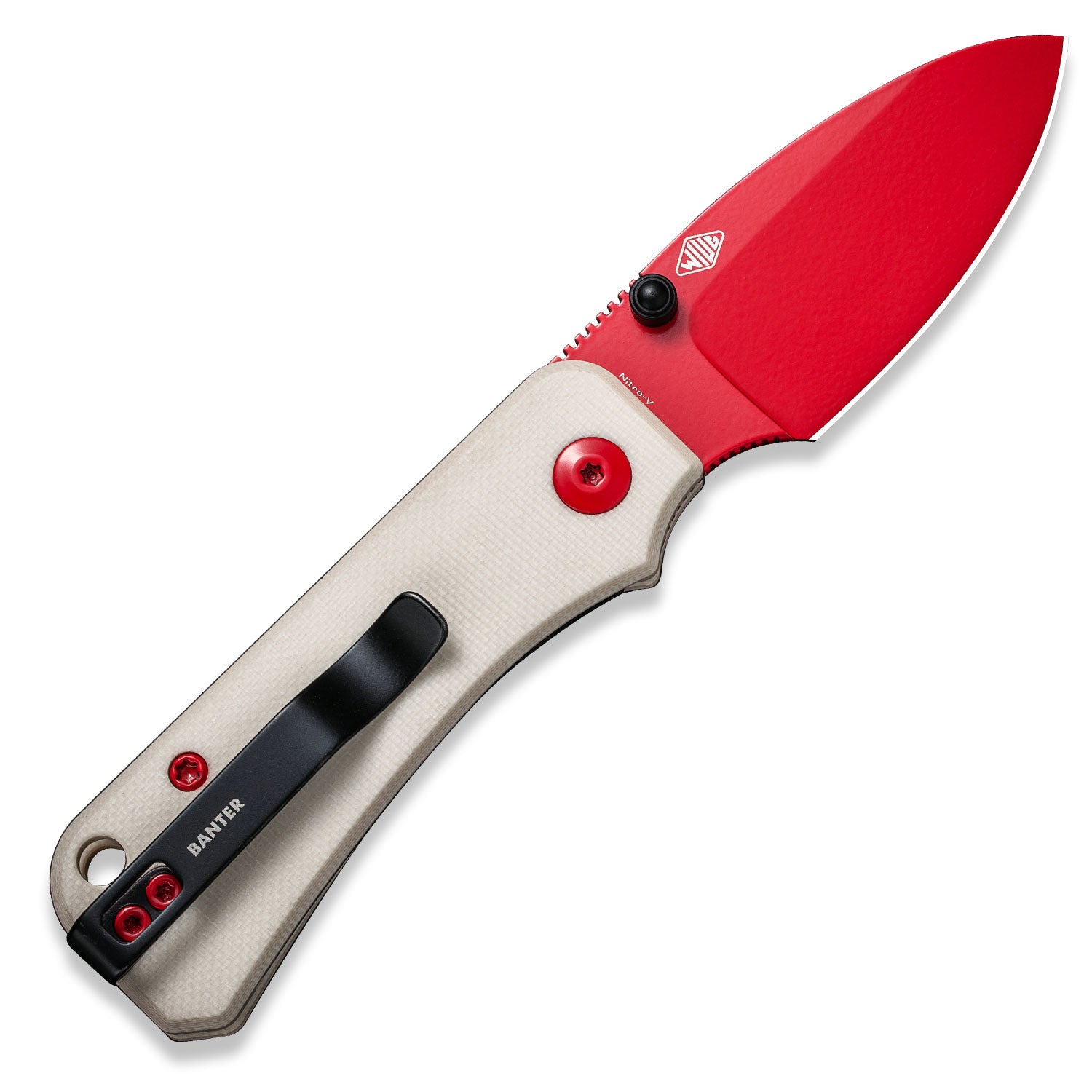 Baby Banter Pocket Knife - Ivory G10 - Red Nitro V